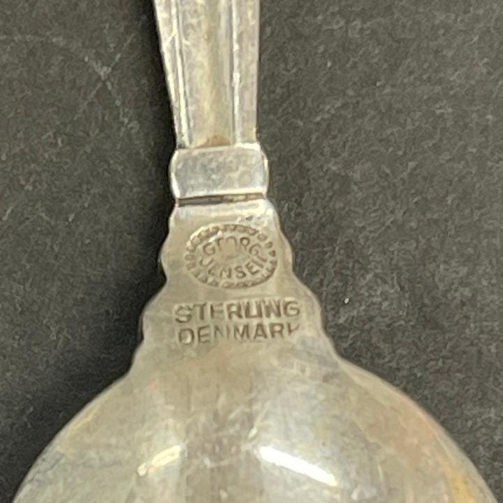 Danish Georg Jensen Acorn Pattern Sterling Silver Spoon Design Johan Rohde SSB - Picture 4 of 7